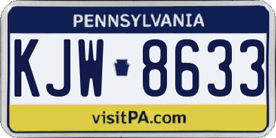PA license plate KJW8633