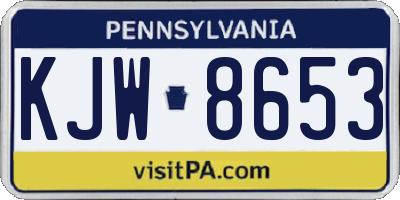 PA license plate KJW8653