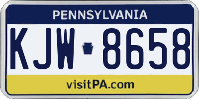 PA license plate KJW8658