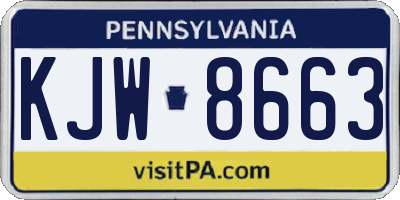 PA license plate KJW8663