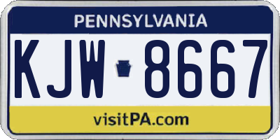 PA license plate KJW8667