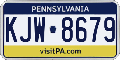 PA license plate KJW8679