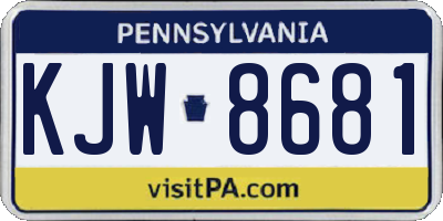 PA license plate KJW8681