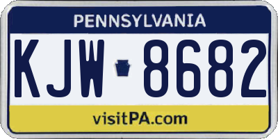 PA license plate KJW8682