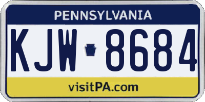 PA license plate KJW8684