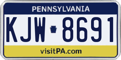 PA license plate KJW8691