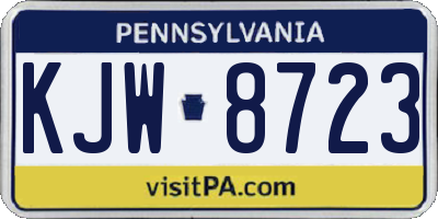 PA license plate KJW8723