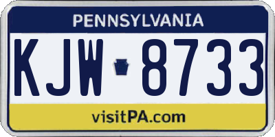 PA license plate KJW8733