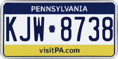 PA license plate KJW8738