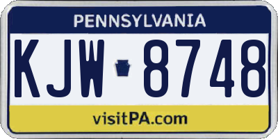PA license plate KJW8748