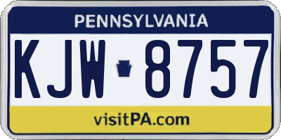 PA license plate KJW8757
