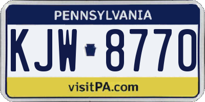 PA license plate KJW8770