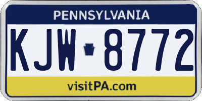 PA license plate KJW8772