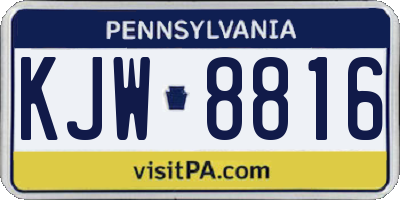 PA license plate KJW8816