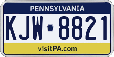 PA license plate KJW8821