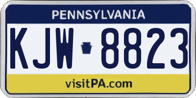 PA license plate KJW8823