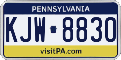 PA license plate KJW8830