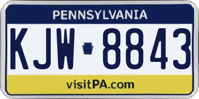 PA license plate KJW8843