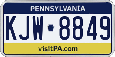 PA license plate KJW8849