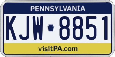 PA license plate KJW8851