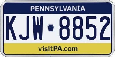 PA license plate KJW8852