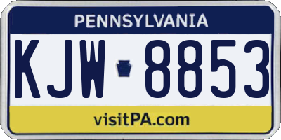 PA license plate KJW8853
