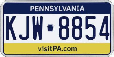PA license plate KJW8854