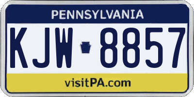 PA license plate KJW8857
