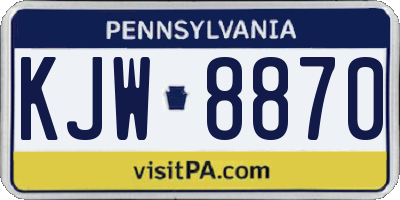 PA license plate KJW8870