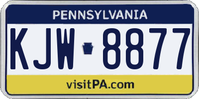 PA license plate KJW8877