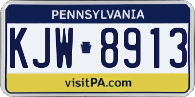 PA license plate KJW8913