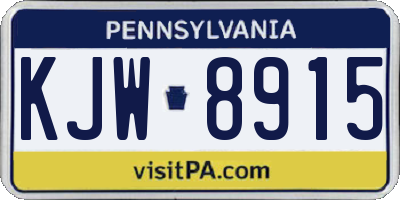 PA license plate KJW8915