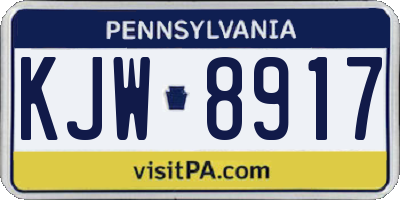 PA license plate KJW8917