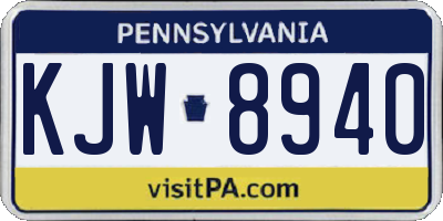 PA license plate KJW8940