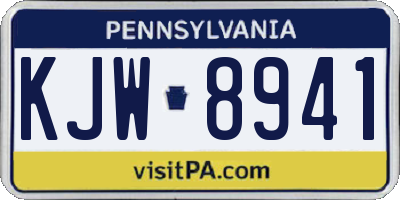 PA license plate KJW8941