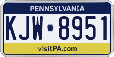 PA license plate KJW8951
