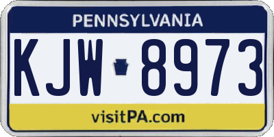 PA license plate KJW8973