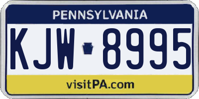 PA license plate KJW8995
