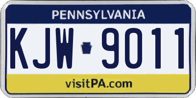PA license plate KJW9011