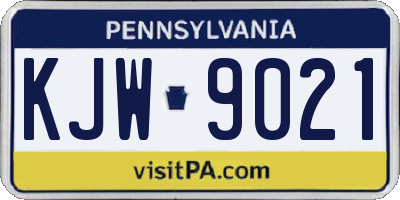 PA license plate KJW9021