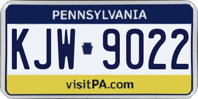 PA license plate KJW9022