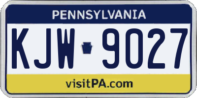 PA license plate KJW9027