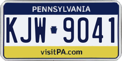 PA license plate KJW9041