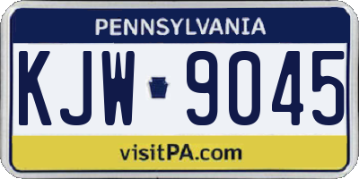 PA license plate KJW9045