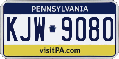 PA license plate KJW9080
