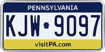 PA license plate KJW9097
