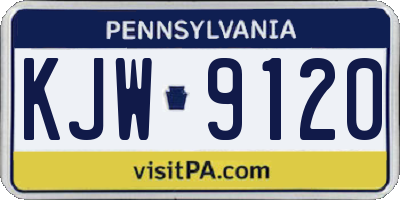 PA license plate KJW9120