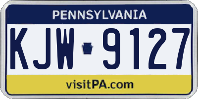PA license plate KJW9127