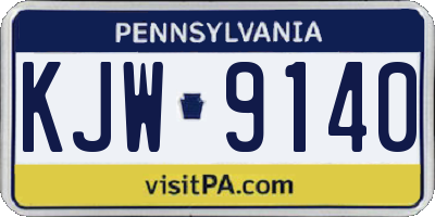 PA license plate KJW9140
