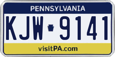 PA license plate KJW9141